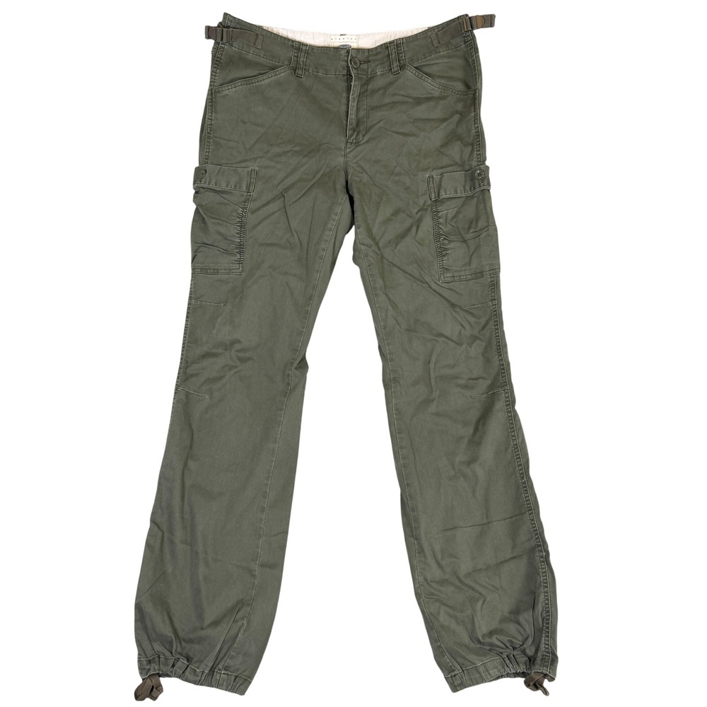 Old Navy Womens Olive Green Stretch Cargo Pants Adjustable Waist Size 10